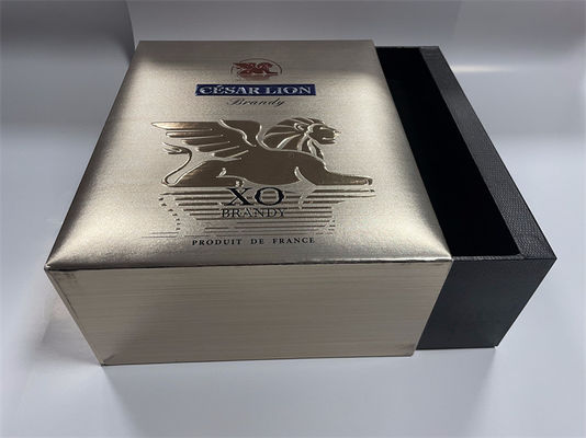 Caja de vino rojo de alta clase Caja de regalo de vino de papel premium con impresión en relieve