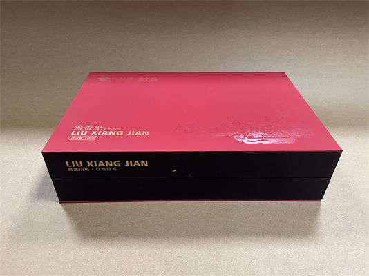 Caja de regalo de papel rojo Rectangular Pantone impresa caja de regalo de cartón
