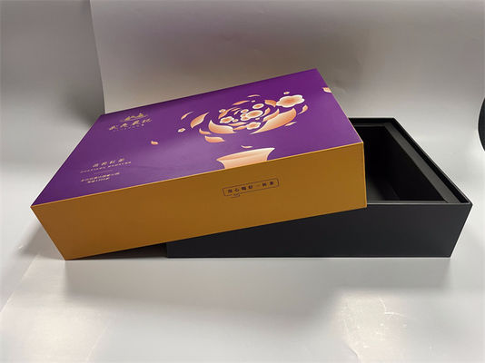 Caja de regalo de papel rectangular con tapa magnética