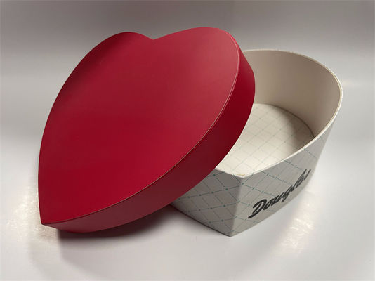 Caja de recuerdos de papel de superficie brillante en forma de corazón Caja artesanal de papel