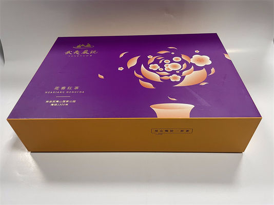 Caja de regalo rígida de arriba y abajo Envasado de caja magnética púrpura