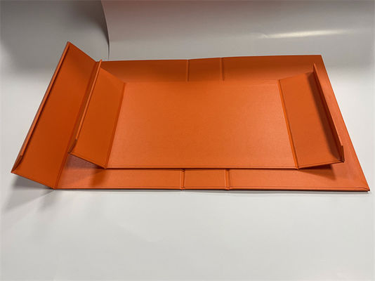 Caja de papel plegable naranja CMYK Rectangular Caja de cartón con tapa