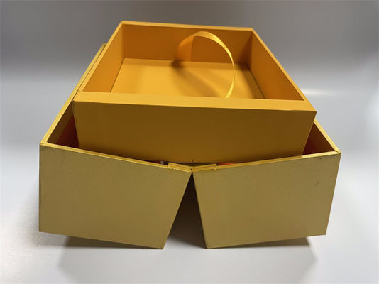 Impresión CMYK / Pantone Cajas de papel plegable Cajas de cartón rectangulares amarillas