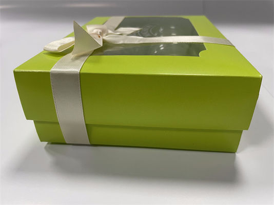Caja de macarrones verdes con tapa clara Embalaje de macarrones biodegradables personalizado