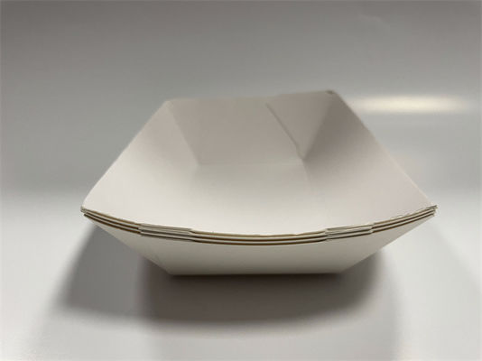 Envases de comida de papel biodegradable blancos desechables personalizados